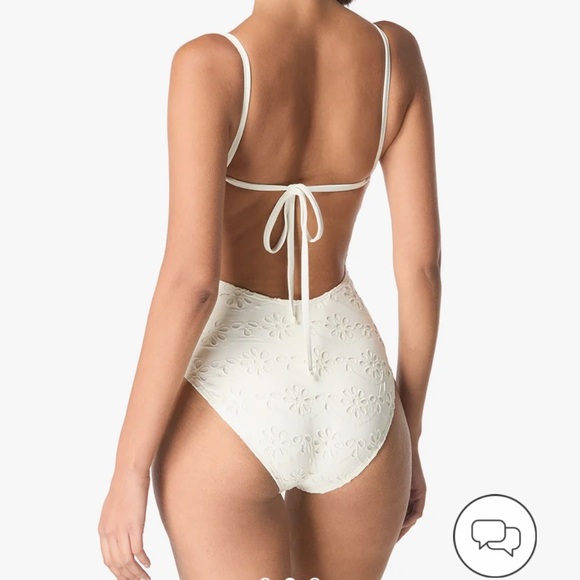 Kate Spade Women's Eyelet Tie Back One Piece Swimsuit size 10 - Picture 2 of 7